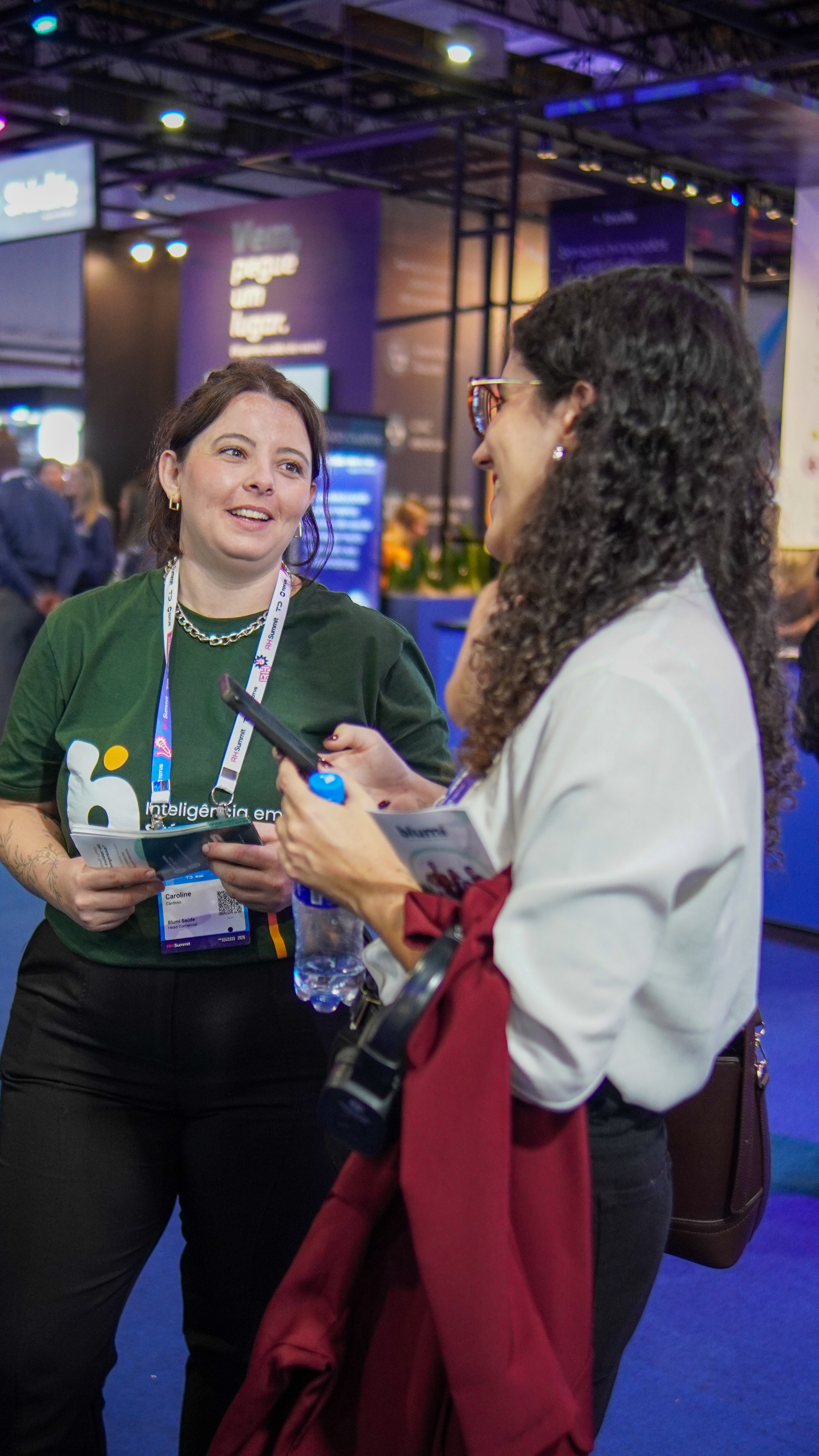 Gislene Pessoa no estande da Blumi no RH Summit